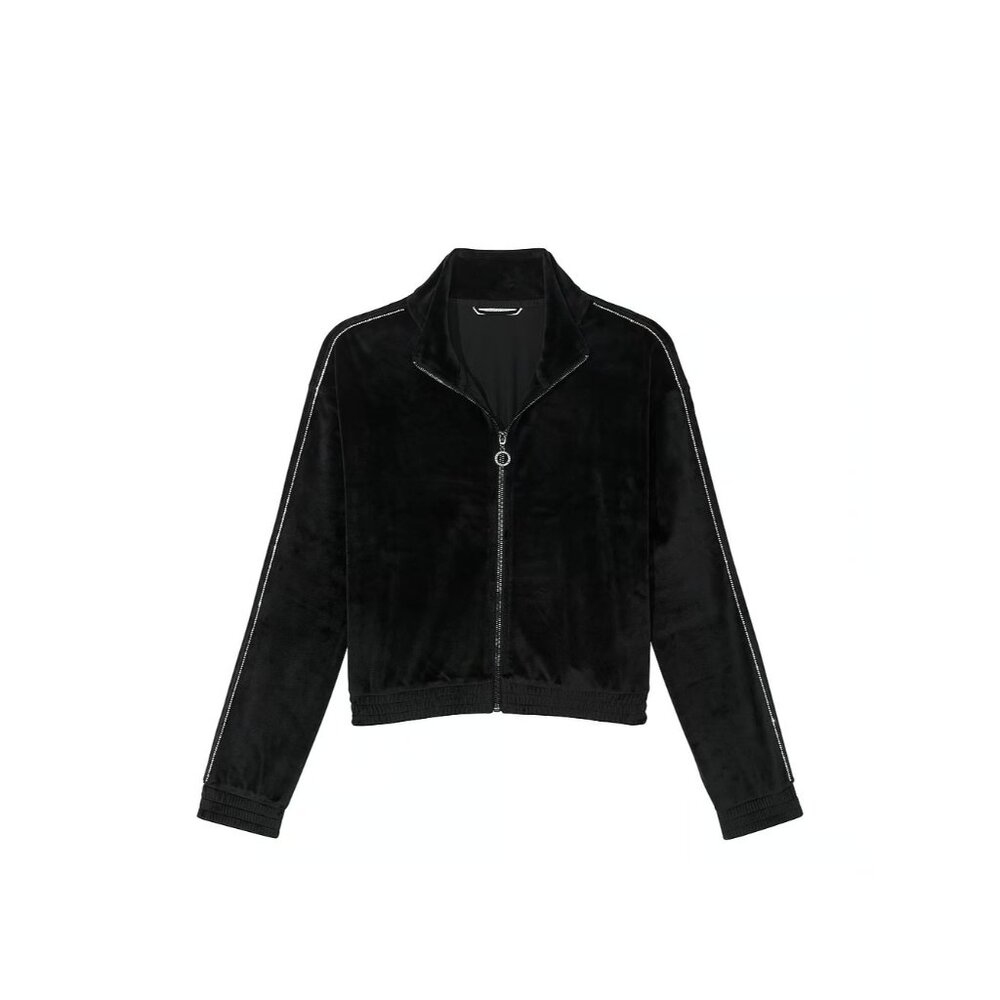 VICTORIA'S SECRET Velour Diamante Full-Zip Track Jacket NWT Sz XL